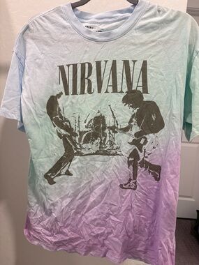 American Eagle - Nirvana Gradient Band Tee - Oversized